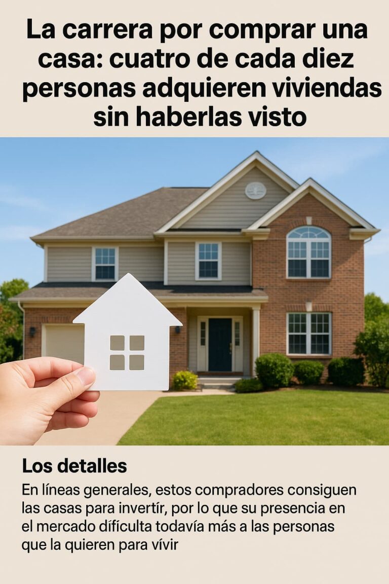 La carrera por comprar una casa: 4 de cada 10 personas adquieren viviendas sin haberlas visto