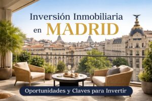 Inversión inmobiliaria en Madrid con vistas a edificios emblemáticos desde piso de lujo, oportunidades para inversores